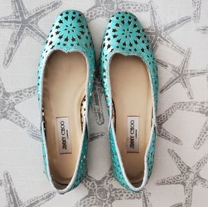 JIMMY CHOO Metallic Flats - Size 40.5